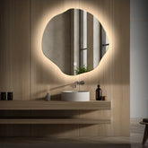 LED Spiegel Asymmetrisch Oval | Touch-Schalter | Neutralweißes Licht - Reyze Seria Ambient Model 1